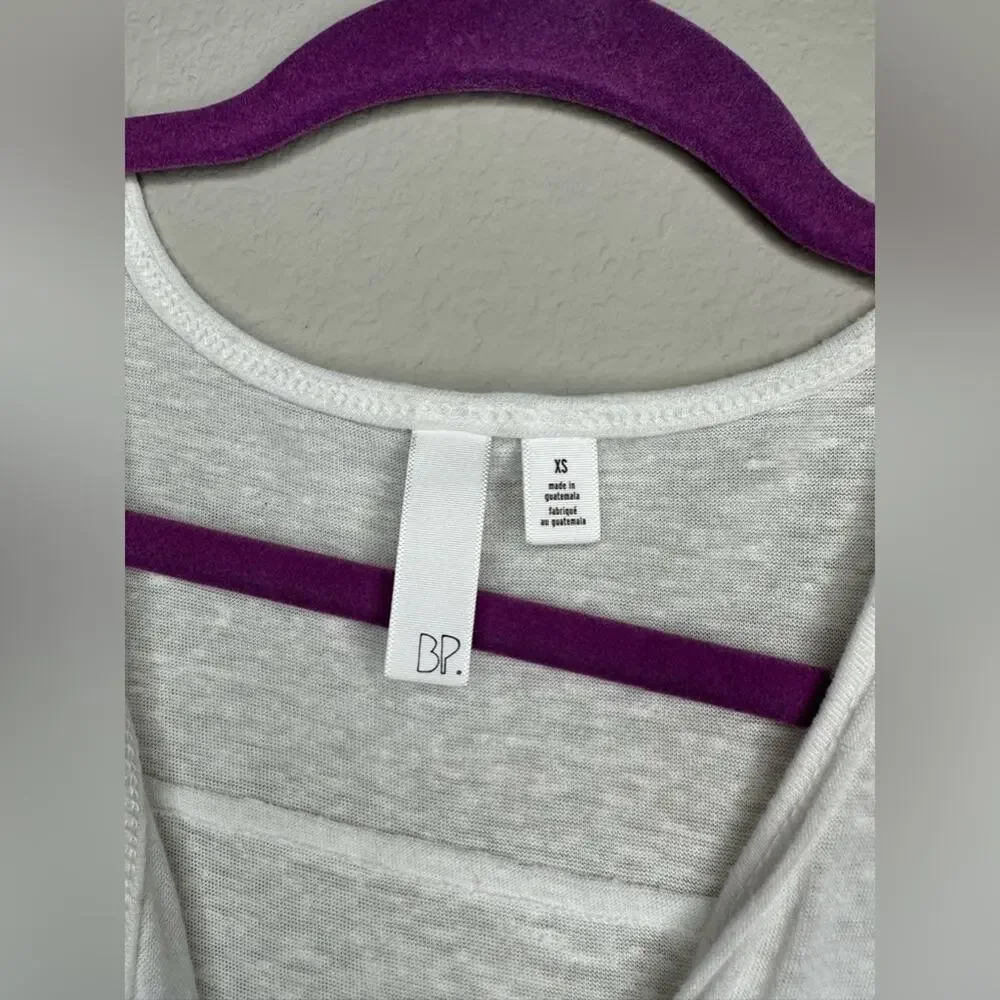 BP BRASS PLUM Womens Henley Button Down V-Neck Tank Top Tunic White Size XS